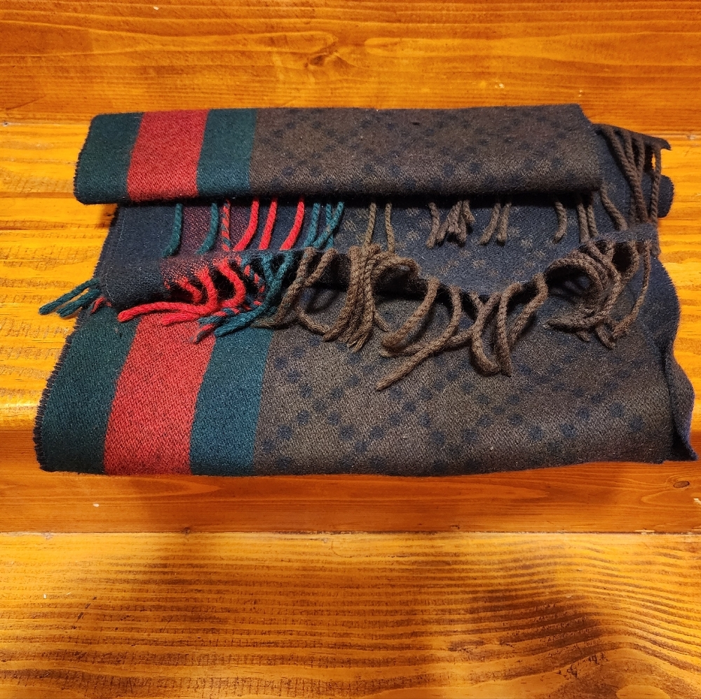Gucci Web Red and Brown Scarf